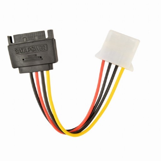 Cablu alimentare 15-pin SATA (T) la 4-pin Molex (M), 0.15m, Gembird 