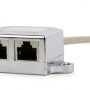 SPLITTER RJ-45 GEMBIRD pt. cablu FTP, Cat5, RJ-45 (T) | RJ-45 (M) x 2, ecranat, metal, 1 buc, 
