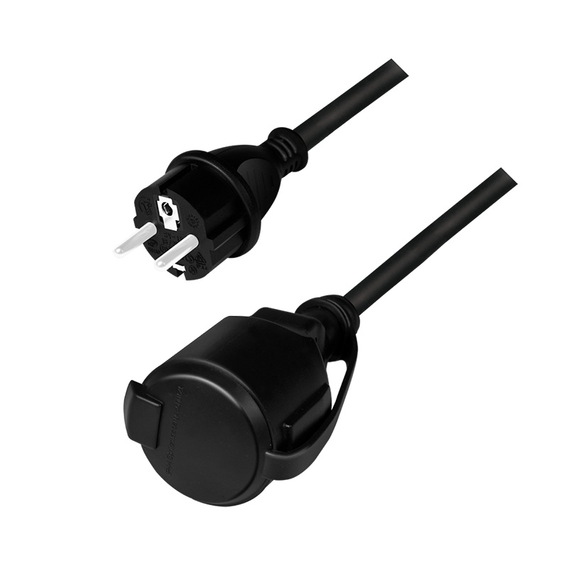 Cablu de alimentare prelungitor, Schuko, 5m, 3x1.5mm2, 250V / 16A, black, Logilink 