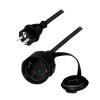 Cablu de alimentare prelungitor, Schuko, 5m, 3x1.5mm2, 250V / 16A, black, Logilink 
