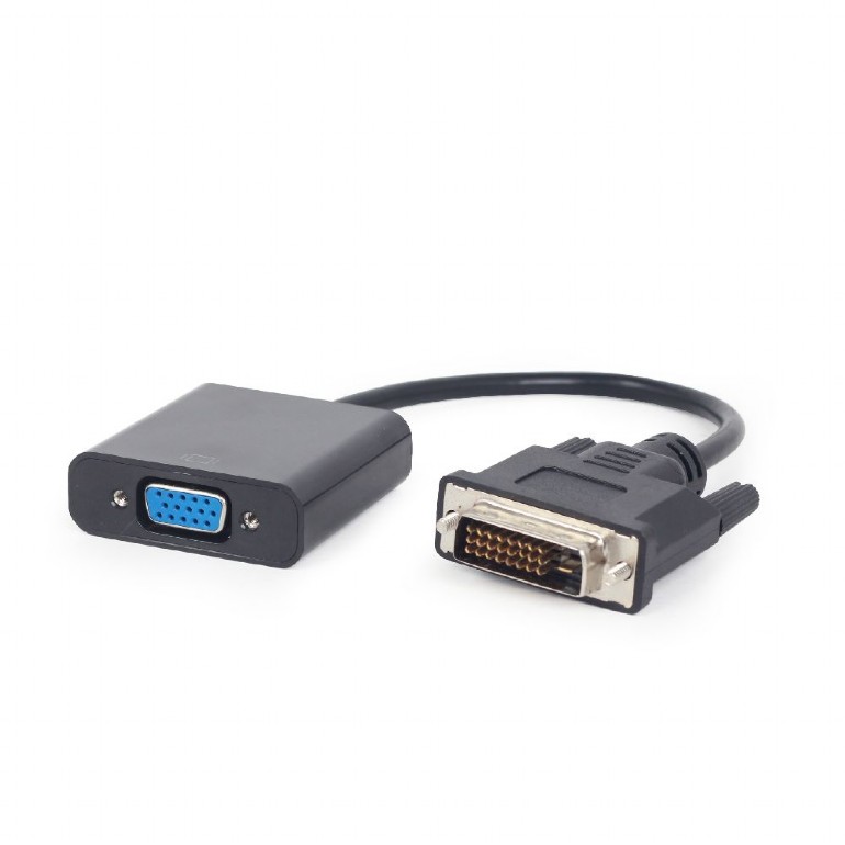 CABLU video GEMBIRD, adaptor DVI-D DL (T) la VGA (M), 20cm, rezolutie maxima Full HD (1920 x 1080) la 60Hz, negru, 