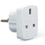 ADAPTOR UK GEMBIRD, Socket UK, conectare prin Schuko (T), 7.5 A, fara protectie, alb, 