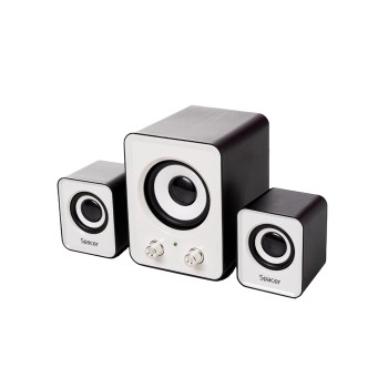 BOXE SPACER 2.1, RMS:  11W (2 x 3W + 5W), control volum, USB power, black & white, 