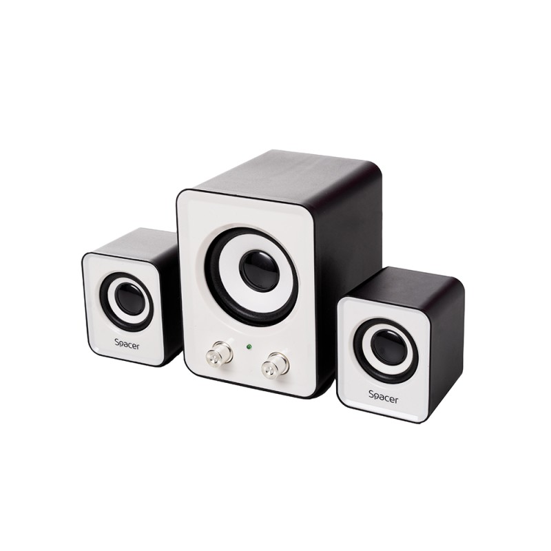 BOXE SPACER 2.1, RMS:  11W (2 x 3W + 5W), control volum, USB power, black & white, 