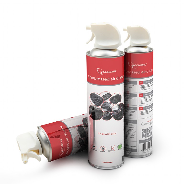 SPRAY curatare cu AER COMPRIMAT, GEMBIRD, 600 ml, 