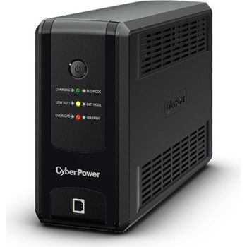 UPS CYBER POWER Line Int. cu sin. simulata, fara management, Tower, LED,  650VA/360W, AVR, 3x Schuko, baterie 1x 12V/5Ah, incarcare pana la 6h, 2x RJ45, tehn. GreenPower, 
