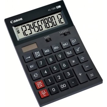 Calculator de birou CANON, AS-1200, ecran 12 digiti, alimentare solara si baterie, negru, 