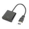 ADAPTOR video GEMBIRD, adaptor USB 3.0 (T) la HDMI (M), 15cm, rezolutie maxima Full HD (1920 x 1080) la 60Hz, negru, 