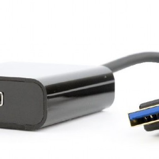 ADAPTOR video GEMBIRD, adaptor USB 3.0 (T) la HDMI (M), 15cm, rezolutie maxima Full HD (1920 x 1080) la 60Hz, negru, 