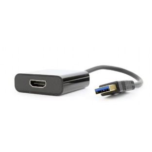 ADAPTOR video GEMBIRD, adaptor USB 3.0 (T) la HDMI (M), 15cm, rezolutie maxima Full HD (1920 x 1080) la 60Hz, negru, 