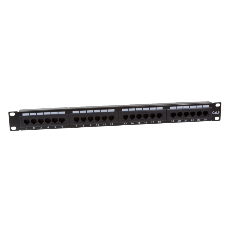 PATCH PANEL LOGILINK 24 porturi,  UTP, Cat6, 1U pentru rack 19