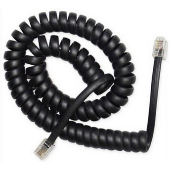 CABLU TELEFONIC GEMBIRD 4P4C,  2m, RJ10, black, spiralat, 