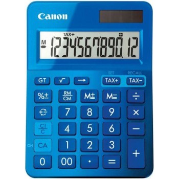 Calculator de birou CANON, LS-123K BL, ecran 12 digiti, alimentare solara si baterie, display LCD, functie business, tax si conversie moneda, albastru, 