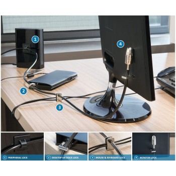 CABLU securitate KENSINGTON pt. PC si periferice slot standard,cheie standard,conectare directa,permite securizare si ancorare,2.4m,otel carbon,5mm, 