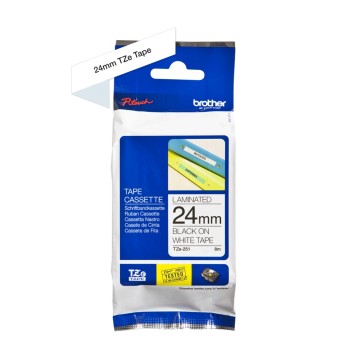 Banda Laminata Original Brother Black on White, TZE251, pentru P-Touch D600VP|E550WVP|P700|P750W, 24mm x 8m, incl.TV 0 RON, 