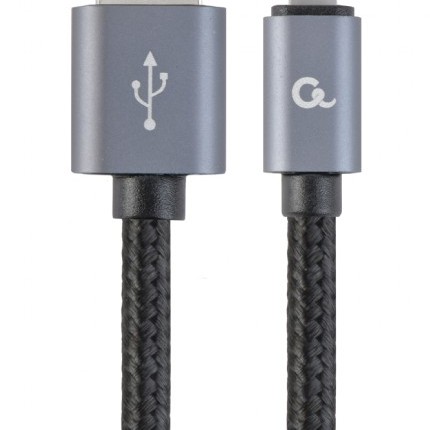 CABLU alimentare si date GEMBIRD, pt. smartphone, USB 2.0 (T) la Lightning (T), 1.8m, premium, conectori auriti, cablu cu impletire din bumbac, black, 