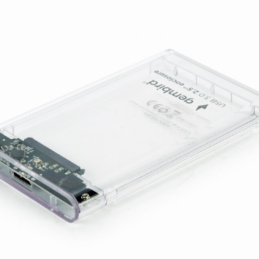 RACK extern GEMBIRD, extern pt. HDD, 2.5 inch, S-ATA, interfata PC USB 3.0, plastic, alb transparent, 