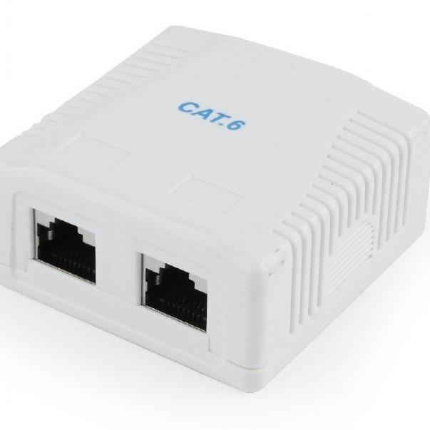 PRIZA RJ45 GEMBIRD Cat6. pt. FTP, 2 x RJ45, include kit montare, white, 