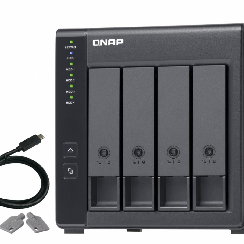 EXPANSION NAS QNAP, HDD x 4, capacitate maxima 24 TB, porturi USB Type C, 