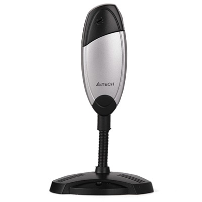 CAMERA  web A4TECH, VGA rez 640 x 480, USB 2.0, microfon, argintiu & negru, 