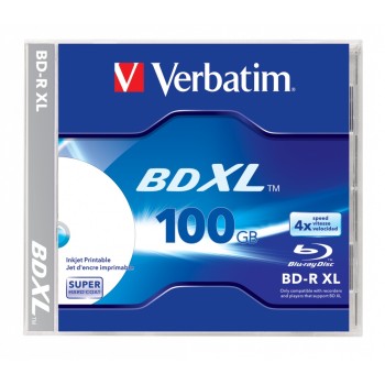 BD-R XL VERBATIM 100GB, viteza 4x, 1 buc, carcasa, printabil, 