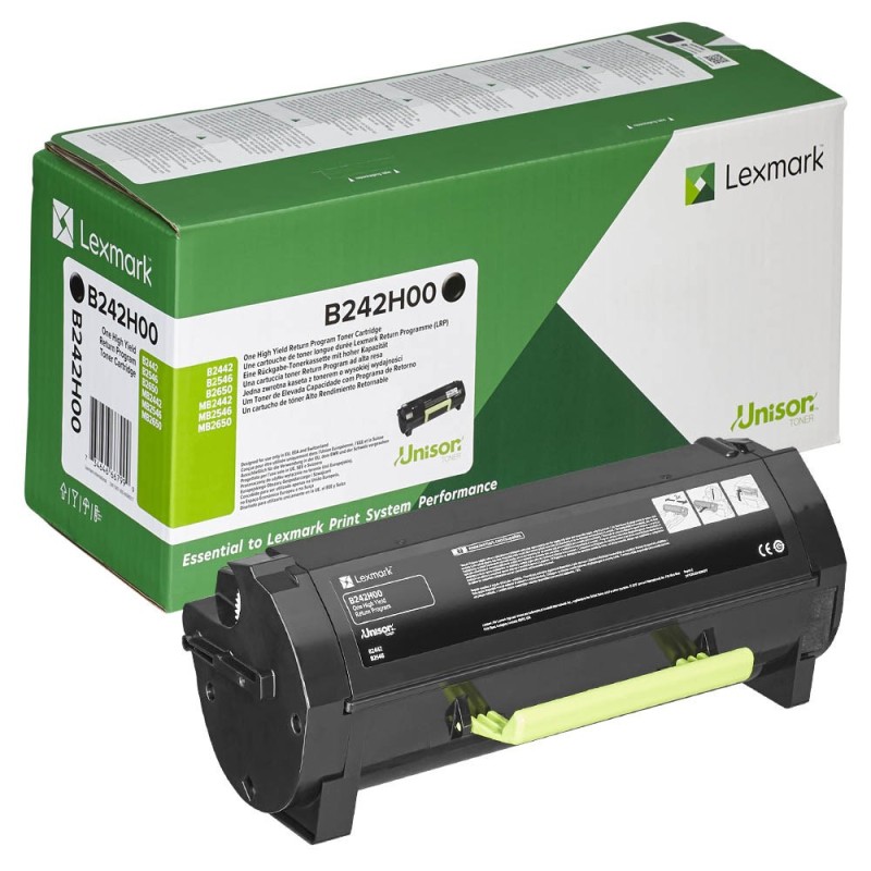 Toner Original Lexmark Black, B242H00, pentru B2442| B2546| B2650, 6K, (timbru verde 1.2 lei) , 
