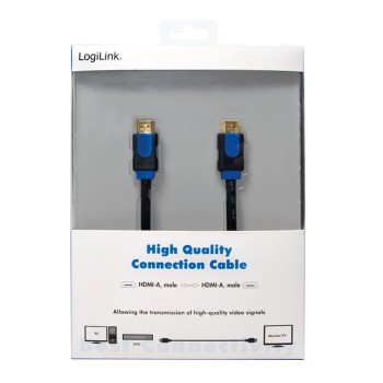 CABLU video LOGILINK, HDMI (T) la HDMI (T), 2m, premium, conectori auriti, rezolutie maxima 4K UHD (3840 x 2160) la 60 Hz, negru, 