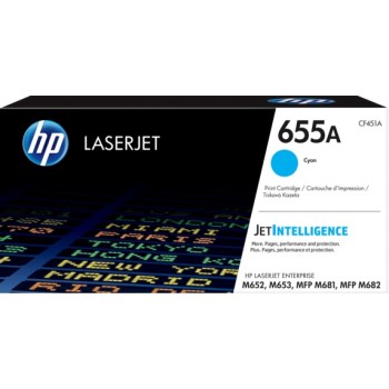 Toner Original HP Cyan, nr.655A, pentru Color LaserJet M652|M653|M681|M682, 10.5K, (timbru verde 1.2 lei) , 