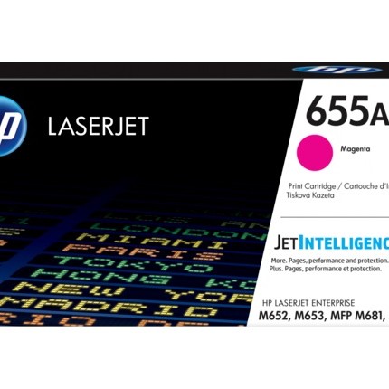 Toner Original HP Magenta, nr.655A, pentru Color LaserJet M652|M653|M681|M682, 10.5K, (timbru verde 1.2 lei) , 