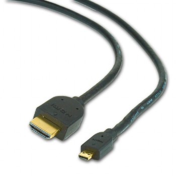 CABLU video GEMBIRD, adaptor HDMI (T) la Micro-HDMI (T), 3m, conectori auriti, negru, 