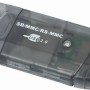 CARD READER extern GEMBIRD, interfata USB 2.0, citeste/scrie: SD, MMC, RS-MMC; plastic, negru-transparent, 