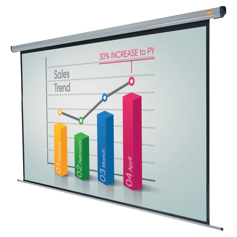 ECRAN proiectie  NOBO, electric, format 4 : 3, fixare perete | tavan, 240 x 180 cm, telecomanda, 
