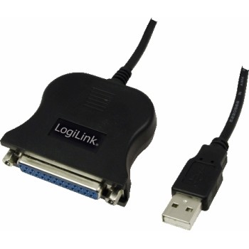 CABLU USB LOGILINK adaptor, USB 2.0 (T) la Paralel (D-Sub 25-pin), 1.5m, conecteaza port USB cu imprimanta cu port paralel, negru, 