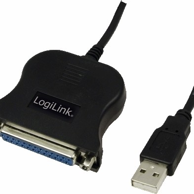 CABLU USB LOGILINK adaptor, USB 2.0 (T) la Paralel (D-Sub 25-pin), 1.5m, conecteaza port USB cu imprimanta cu port paralel, negru, 