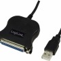 CABLU USB LOGILINK adaptor, USB 2.0 (T) la Paralel (D-Sub 25-pin), 1.5m, conecteaza port USB cu imprimanta cu port paralel, negru, 