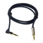 CABLU audio LOGILINK stereo (3.5 mm jack T/T), 1m, conectori auriti, un conector 90 grade, albastru 
