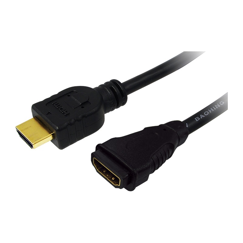 CABLU video LOGILINK, adaptor HDMI (T) la HDMI (M), 3m, conectori auriti, rezolutie maxima 4K DCI (4096 x 2160) la 60 Hz, negru, 