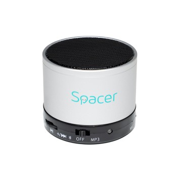 BOXA SPACER portabila bluetooth TOPPER, RMS:  3W, control volum, acumulator 520mAh, timp de functionare pana la 5 ore, distanta de functionare pana la 10m, incarcare USB, SILVER, 
