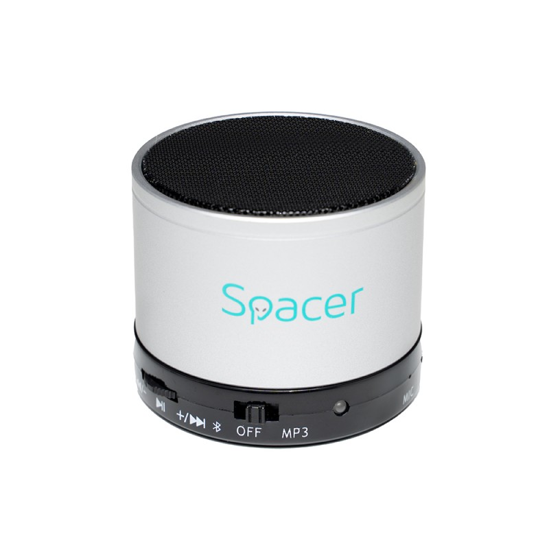 BOXA SPACER portabila bluetooth TOPPER, RMS:  3W, control volum, acumulator 520mAh, timp de functionare pana la 5 ore, distanta de functionare pana la 10m, incarcare USB, SILVER, 