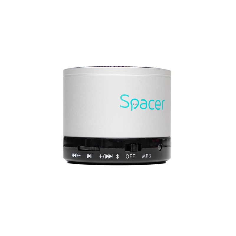BOXA SPACER portabila bluetooth TOPPER, RMS:  3W, control volum, acumulator 520mAh, timp de functionare pana la 5 ore, distanta de functionare pana la 10m, incarcare USB, SILVER, 