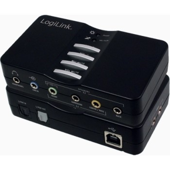 PLACA de SUNET Logilink, extern, 7.1, interfata USB 2.0, conectori 3.5 mm jack x 5, S/PDIF, 