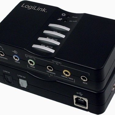 PLACA de SUNET Logilink, extern, 7.1, interfata USB 2.0, conectori 3.5 mm jack x 5, S/PDIF, 
