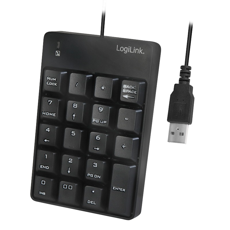 TASTATURA numerica  Logilink, USB, 19 taste, negru, 