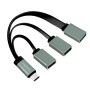 CABLU adaptor OTG LOGILINK, pt. smartphone, USB 3.0 Type-C (T) la USB 3.0 (M) + USB 2.0 (M) x 2, 10cm, asigura conectarea telef. la tastatura, mouse, HUB, negru, 