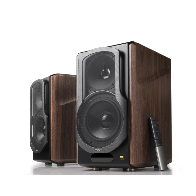 BOXE EDIFIER 2.0, RMS: 130W (2 x 15W, 1 x 50W, 1 x 50W), bluetooth, telecomanda wireless, volum, bass, treble, optical, coaxial, brown, 