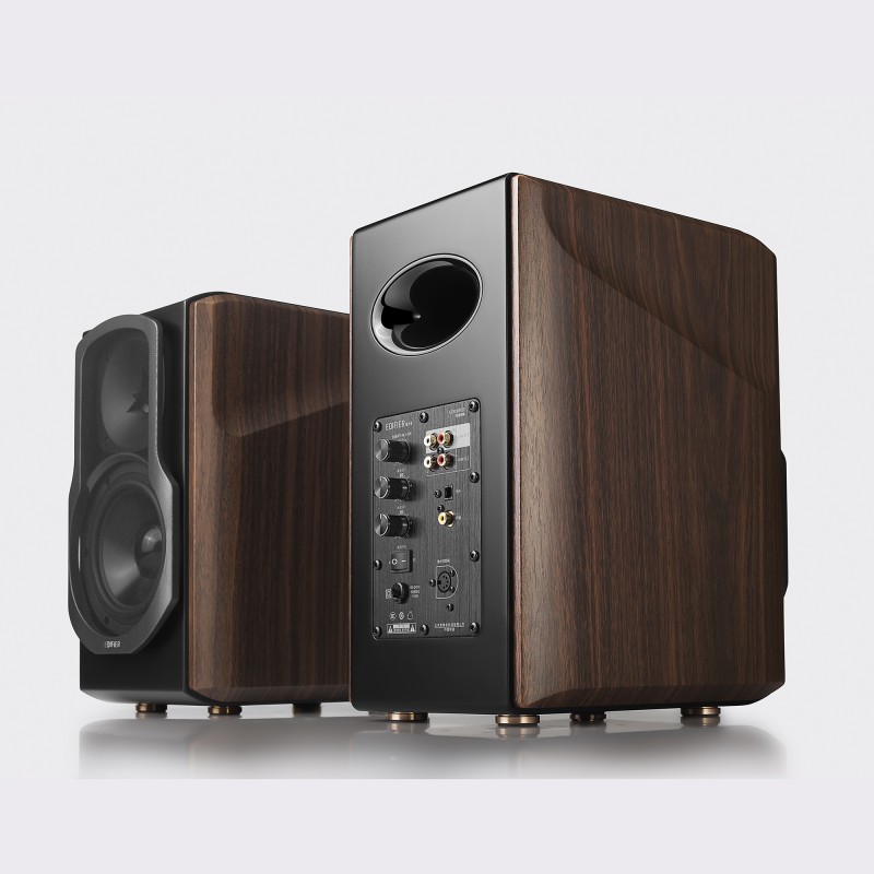 BOXE EDIFIER 2.0, RMS: 130W (2 x 15W, 1 x 50W, 1 x 50W), bluetooth, telecomanda wireless, volum, bass, treble, optical, coaxial, brown, 