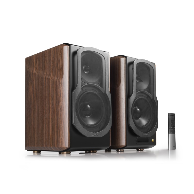 BOXE EDIFIER 2.0, RMS: 130W (2 x 15W, 1 x 50W, 1 x 50W), bluetooth, telecomanda wireless, volum, bass, treble, optical, coaxial, brown, 