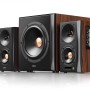 BOXE EDIFIER 2.1, RMS: 155W (2 x 10W, 2 x 30W, 1 x 75W), bluetooth, telecomanda wireless, woofer wireless, volum, bass, treble, optical, coaxial, brown, 