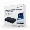 RACK extern GEMBIRD, extern pt. HDD, 3.5 inch, S-ATA, interfata PC USB 3.0, aluminiu, negru, 