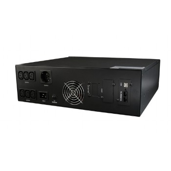 UPS GEMBIRD Line Int. cu sin. pura, cu management, Rack 3U, LCD, 2000VA/1600W, AVR, 1x Schuko + 6x IEC, baterie 3x 12V/9Ah, incarcare pana la 12h, USB, 2x RJ11, slot SNMP, ext. bat., 